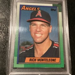 Rich Monteleone 1990 Topps Baseball Card #99 PSA 8 NM-MINT LOW POP CA LA Angels