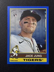 Jace Jung 2025 Topps Heritage DARK BLUE BORDERED Rookie RC #71 Detroit Tigers