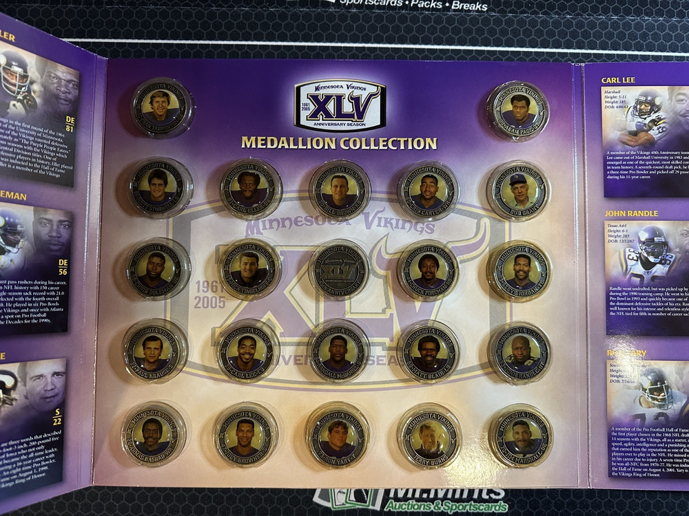🏈 2005 Star Tribune Minnesota Vikings Medallion Collection – 22 Complete 🏈