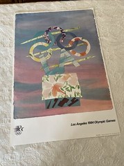 Vintage Billy Al Bengston 1984 Los Angeles Olympic Poster 24&Prime; x 36&Prime; Rare