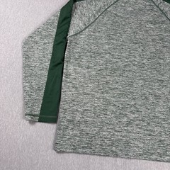 Antigua brand Milwaukee Bucks heather gray and green 1/4 zip pullover NBA Mens L