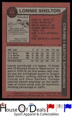 1979-80 Topps #83 Lonnie Shelton Seattle SuperSonics Basketball Card