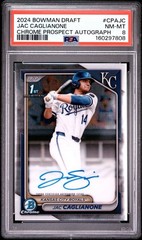 2024 Bowman Draft Chrome Prospect Auto Jac Caglianone #CPA-JC (AU, RC) PSA 8