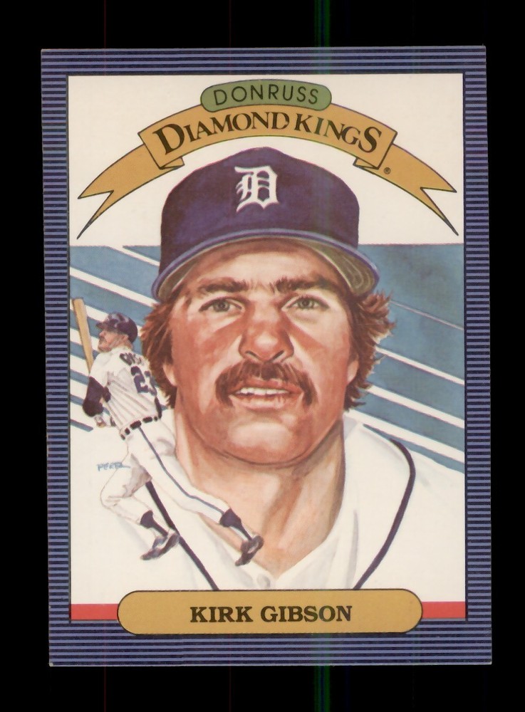 1986 LEAF DONRUSS DIAMOND KINGS FRENCH #1 KIRK GIBSON DETROIT TIGERS